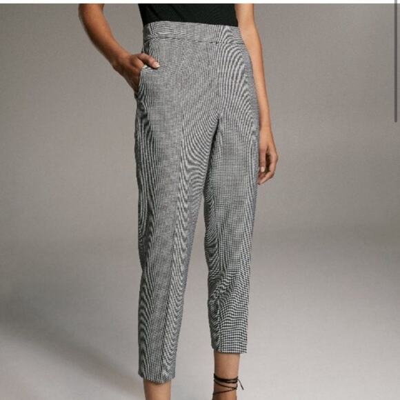 Aritzia Babaton Conan Pant Trouser | Cropped Houndstooth Checkered | size 2 NWT - Picture 1 of 15
